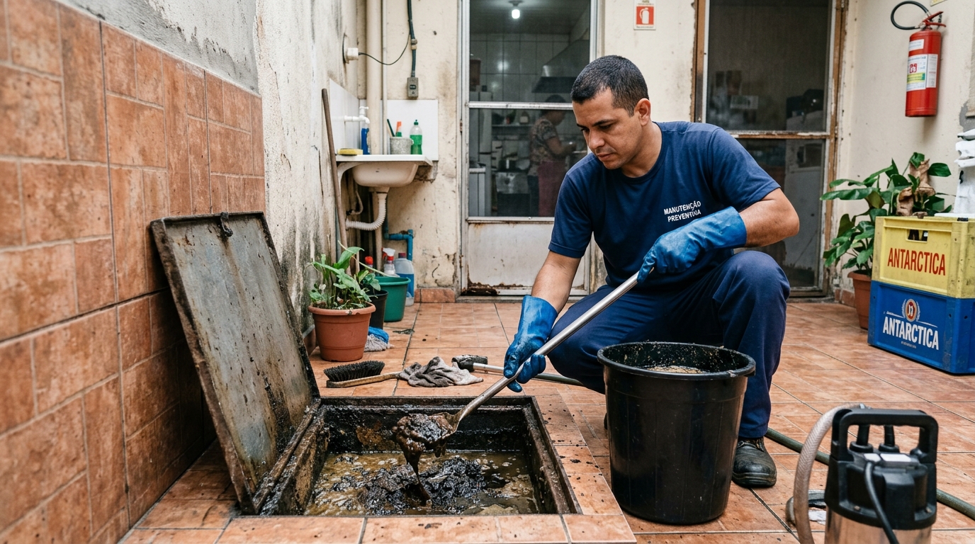 Limpeza de Caixa de Gordura em Aparecida de Goiânia-GO